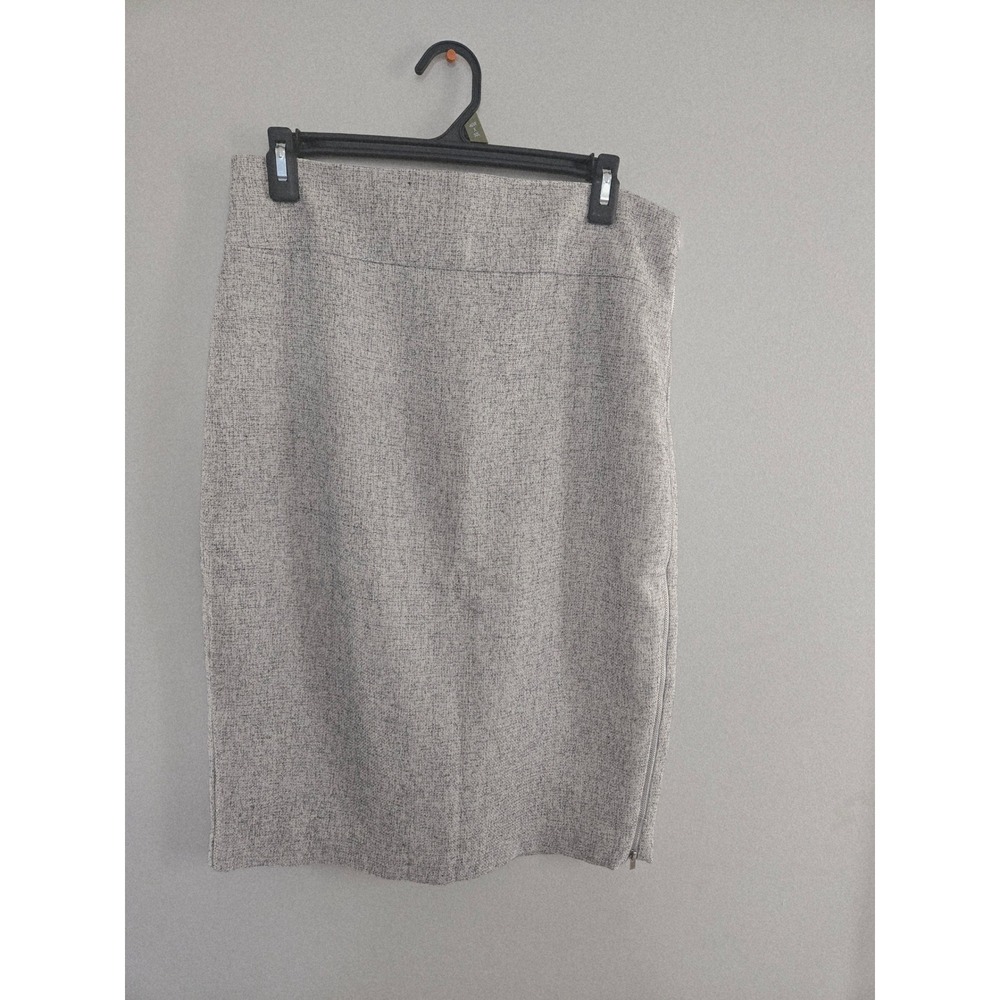 Express Gray Textured Side Zip Pencil Skirt Career Wear Size 12